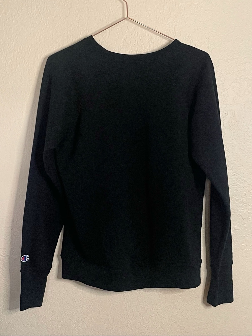 Champion Black Logo Crewneck Sweatshirt Medium - Picture 4 of 4